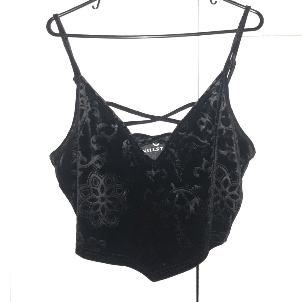 velvet burnout crop tank